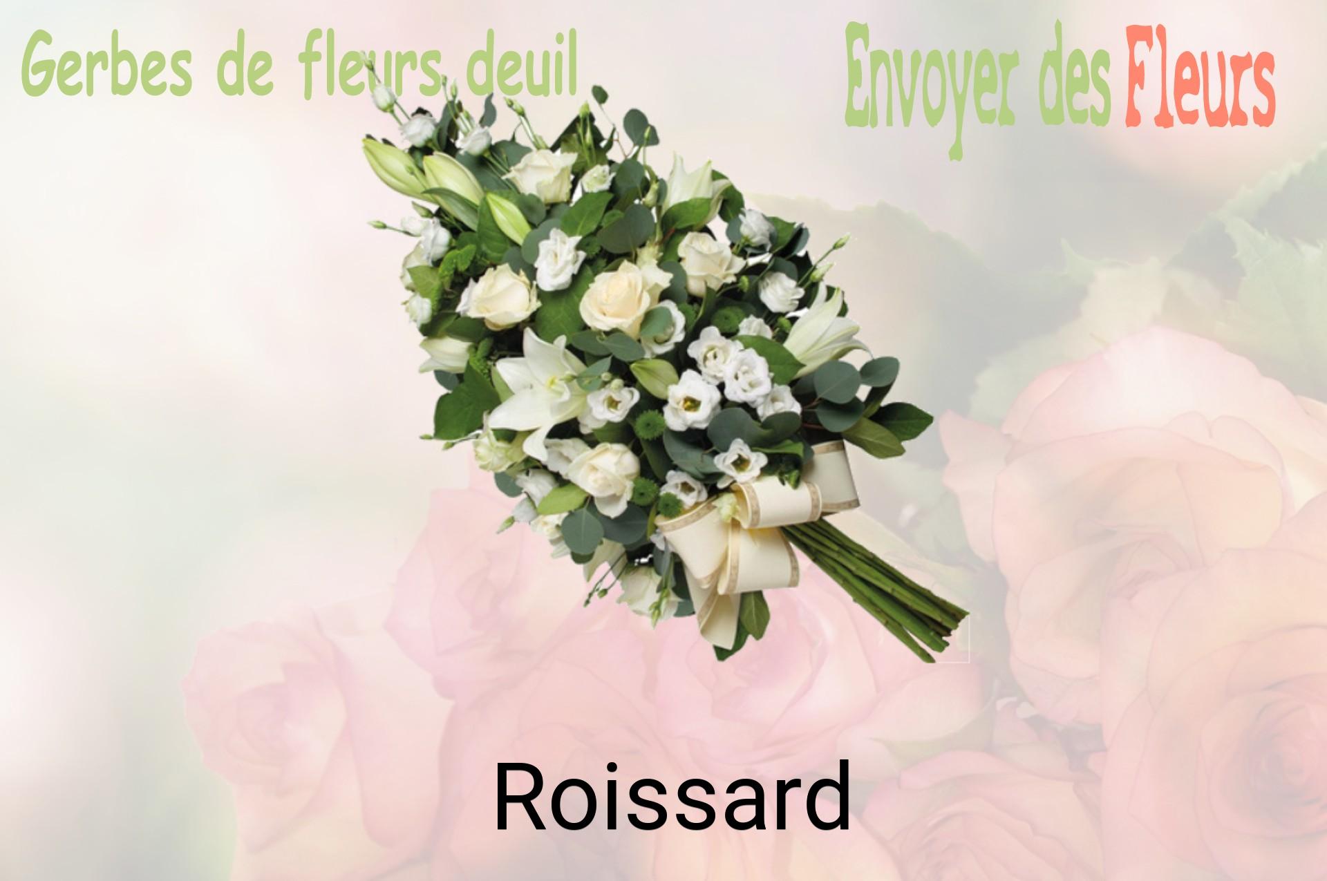 Gerbe de fleurs de deuil livrée à Roissard